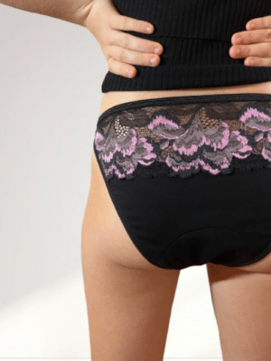 Culotte menstruelle dentelle flux abondant avec attaches